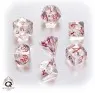 Transparent blue& red Classic RPG Dice Set (7)
