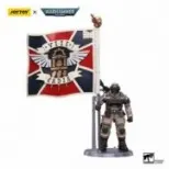 Figura 1/18 Astra Militarum Cadian Command Squad Veteran with Regimental Standard 12 cm