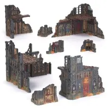 Décors: Champ de Bataille Armageddon, Ruines de Manufactorum (x8)