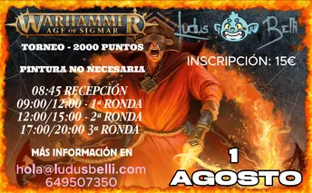 Entrada Torneo Age of Sigmar 1 de agosto