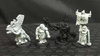 Warhammer 40k Black templars Chaplain Grimaldus & Retinue (OOP Resin) x4