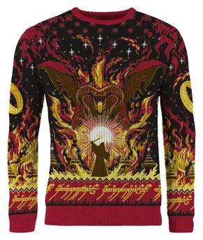 Sagan om Ringen Jultröja Balrog – Officiell Licensierad Tröja med Gandalf och 'Du Kommer Inte Förbi' Motiv