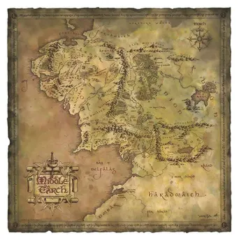 Lord of the Rings Konsttryck Pergamentkarta över Midgård 59 x 30 cm