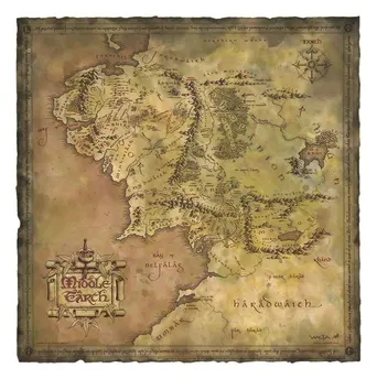 Lord of the Rings Konsttryck Pergamentkarta över Midgård 59 x 30 cm