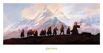 Lord of the Rings Konsttryck Sällskapet från Ringen: 20-årsjubileum 59 x 30 cm