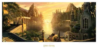 Lord of the Rings Konsttryck The Grey Havens 59 x 30 cm