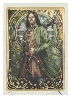 Lord of the Rings konsttryck Aragorn konstkort 14 x 21 cm begränsad upplaga