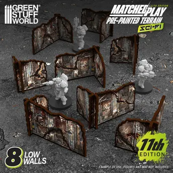 Pre-painted Detachable Ruined Corner Walls 11th edition (Pack x8)