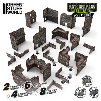 Pre-Painted Foldable Matched Play terrain pack - Orks
