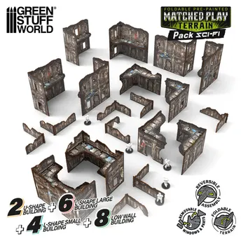 Pre-Painted Foldable Matched Play terrain pack - Sci-fi
