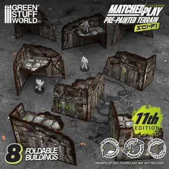 Pre-painted Foldable L-Shaped Ruins 11th edition (Pack x8)