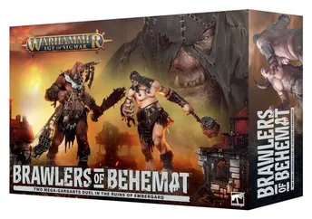 Warhammer Age Of Sigmar. Brawlers of Behemat. Two Mega-Gargants Duel in the Ruins of Embergard