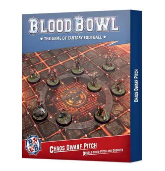 Games Workshop: Blood Bowl - Chaos Dwarf Team - Pitch and Dugouts Set (202-46)