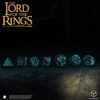 The Lord of the Rings Dice Set of 7 Moria (Glow in the Dark)
