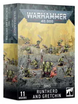 Warhammer 40K Orks Runtherd and Gretchin Escuadra de Gretchins con Cuidador Orko 11 Miniaturas