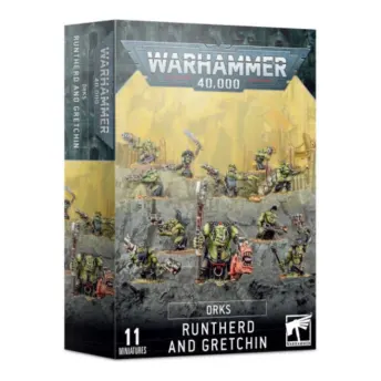 Warhammer 40K Orks Runtherd and Gretchin Escuadra de Gretchins con Cuidador Orko 11 Miniaturas