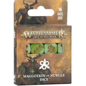 MAGGOTKIN OF NURGLE DICE set di 16 dadi VERDI E MARRONI warhammer AGE OF SIGMAR età 12+