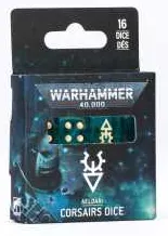 CORSAIRS DICE set di 16 dadi AZZURRI TRASPARENTI warhammer 40k AELDARI età 12+