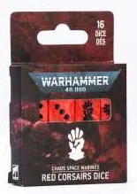 RED CORSAIRS DICE set di 16 dadi ROSSI E NERI warhammer 40k CHAOS SPACE MARINES età 12+