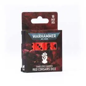 RED CORSAIRS DICE set di 16 dadi ROSSI E NERI warhammer 40k CHAOS SPACE MARINES età 12+