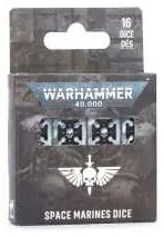 Space Marines Dice set di 16 dadi Nero E Argento games workshop Warhammer 40k età 12+