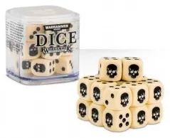 SET DI 20 DADI colorati CLASSICI Warhammer BIANCO OSSO cubo GAMES WORKSHOP Age of Sigmar e 40k
