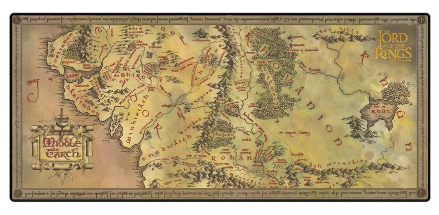 The Lord of the Rings – Desk Mat – Middle Earth Map