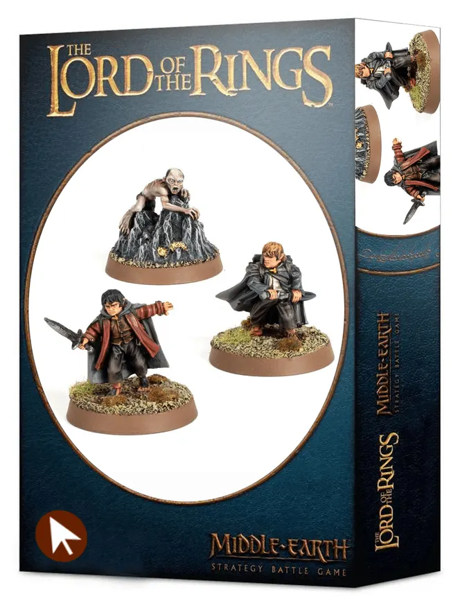 Frodo Baggins, Samwise Gamgee e Gollum in Emyn Muil