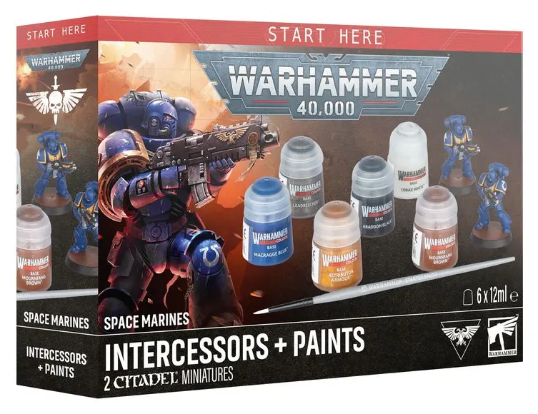 WARHAMMER 40000: SPACE MARINES INTERCESSOR PAINT SET