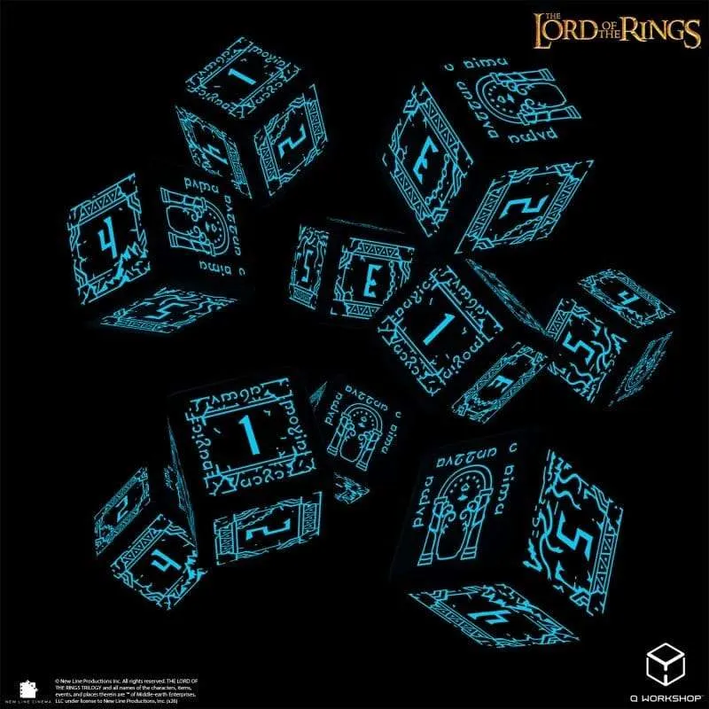The Lord of the Rings – 10 D6-tärningar Moria (Glow in the Dark)