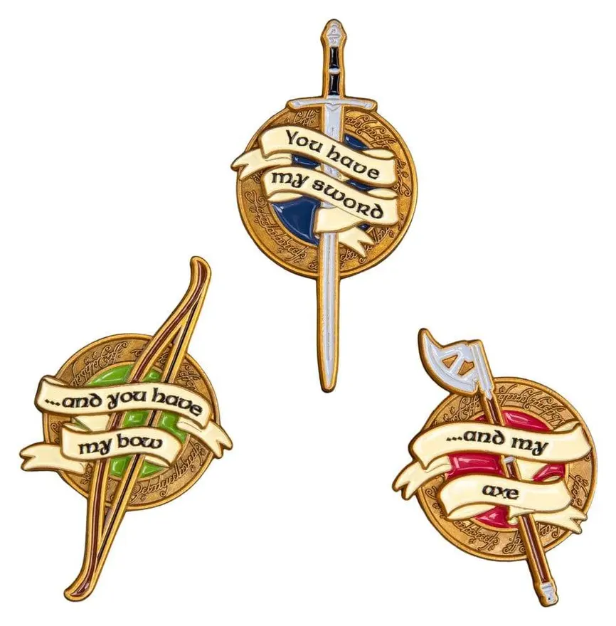 The Lord of the Rings Trilogy Pin Set Weapons of the Fellowship