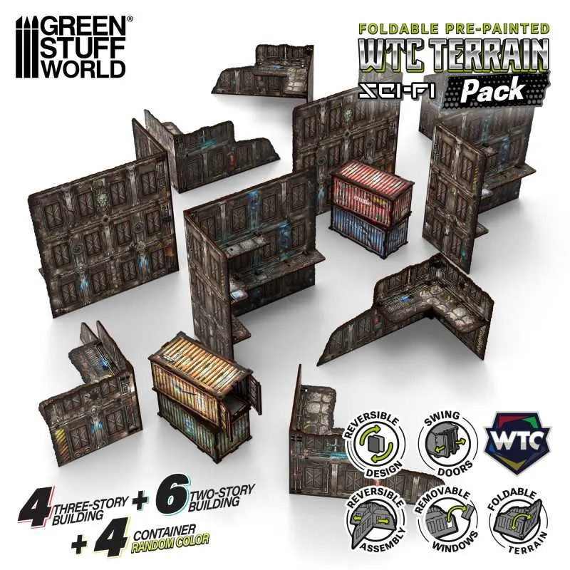 Pre-Painted Foldable WTC terrain pack - Sci-fi