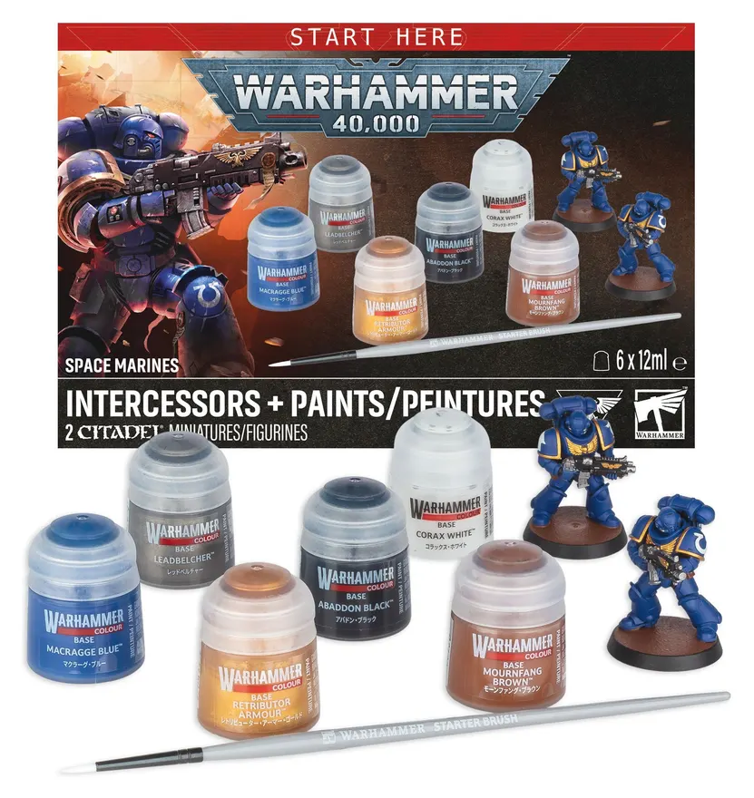Warhammer 40K: Space Marine Intercessors + Paints Set