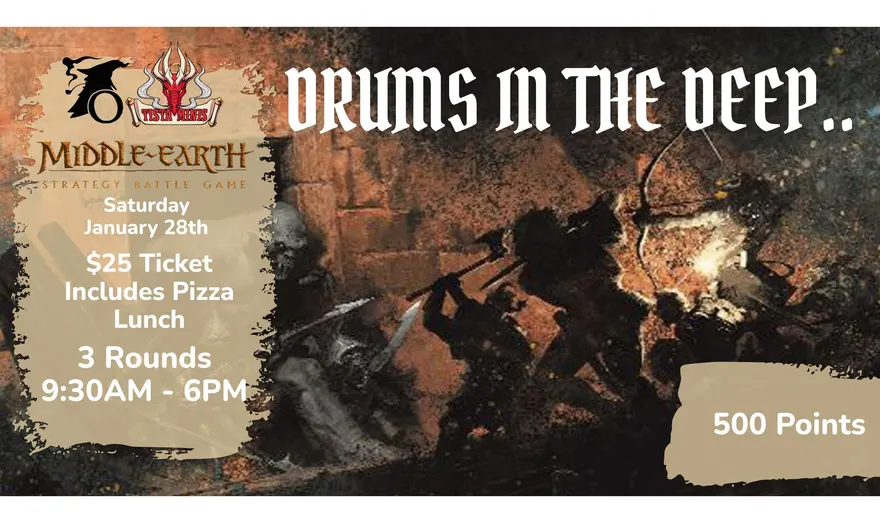 Middle-earth Strategy Battle Game Tournament Saturday January 16th