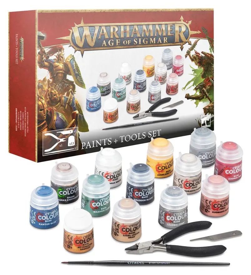 Games Workshop Warhammer Age of Sigmar: Paints + Tools Set