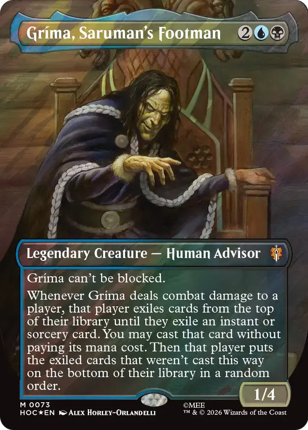 Grima, Saruman's Footman (Borderless) (Surge Foil) [The Hobbit: Eternal-Legal]