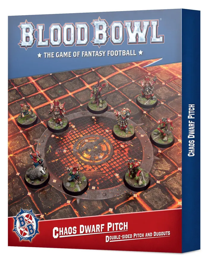 Games Workshop: Blood Bowl - Chaos Dwarf Team - Pitch and Dugouts Set (202-46)