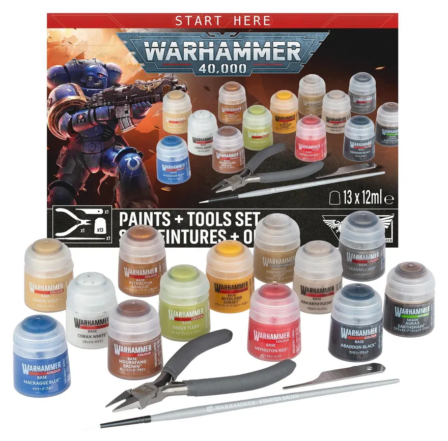 Games Workshop: Warhammer 40,000 - Paints and Tools Set (60-12) (11th Edition)