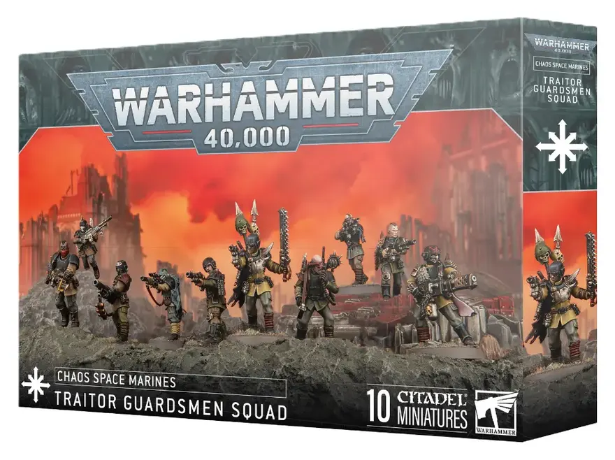 Warhammer 40K Chaos Space Marines Escuadra de Guardias Traidores 10 Miniaturas