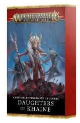 DAUGHTERS OF KHAINE carte delle pergamene da guerra WARSCROLL CARDS mazzo IN ITALIANO warhammer AGE OF SIGMAR età 12+