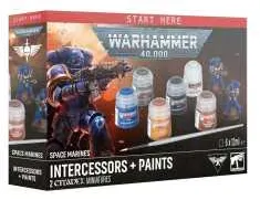 SPACE MARINES INTERCESSORS + PAINTS set di pittura WARHAMMER 40K games workshop IN ITALIANO età 12+